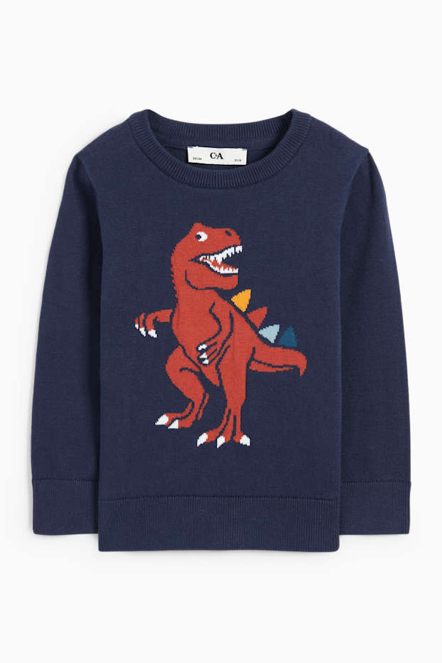 Kinderen: jongens - Dino - trui - donkerblauw