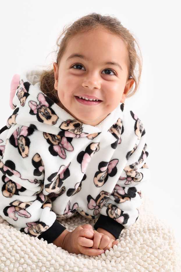 Enfants filles - Minnie Mouse - couverture à capuche - crème