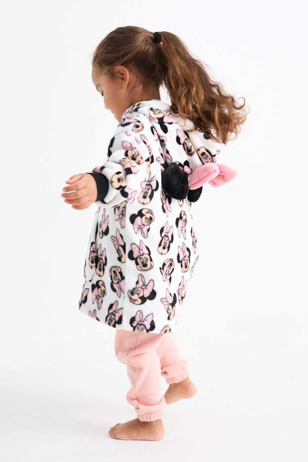 Enfants filles - Minnie Mouse - couverture à capuche - crème