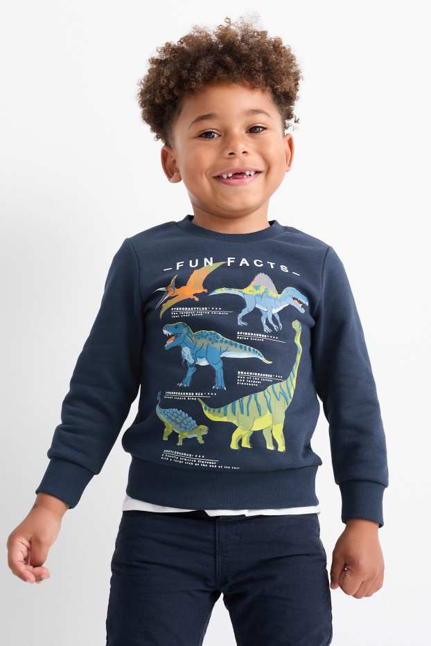 Nen - Dinosaures - dessuadora - blau fosc