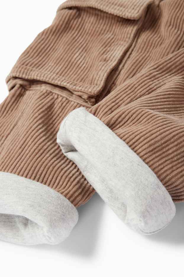 Bambini - Pantaloni cargo in velluto a coste - pantaloni termici - marrone chiaro
