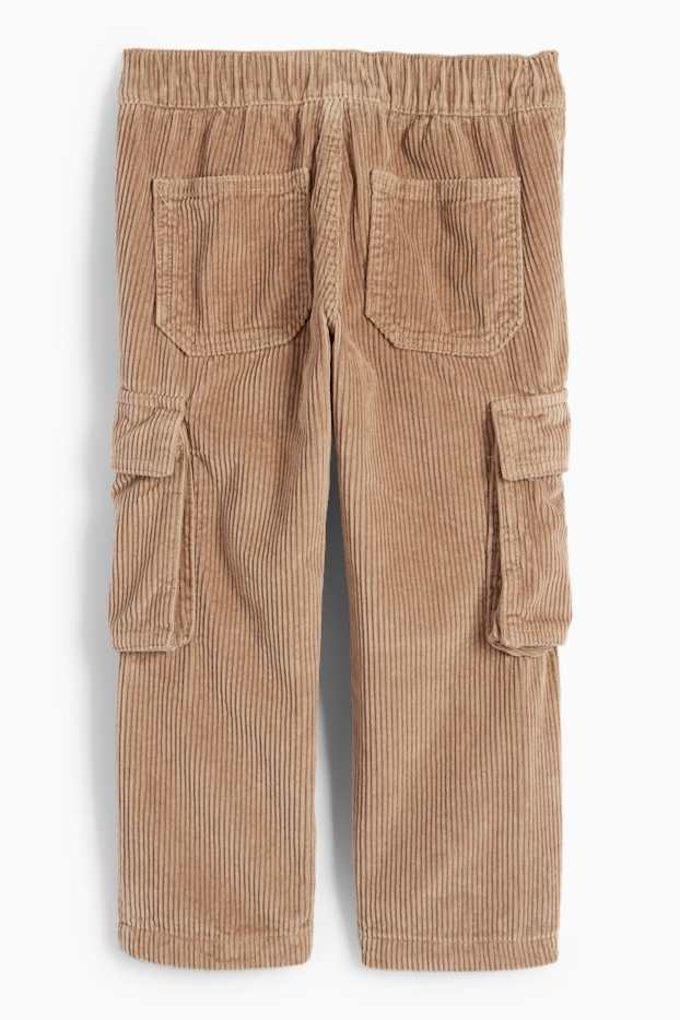 Bambini - Pantaloni cargo in velluto a coste - pantaloni termici - marrone chiaro