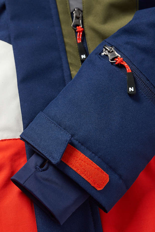 Děti - chlapci - Lyžařská bunda s kapucí - vodotěsná - tmavomodrá