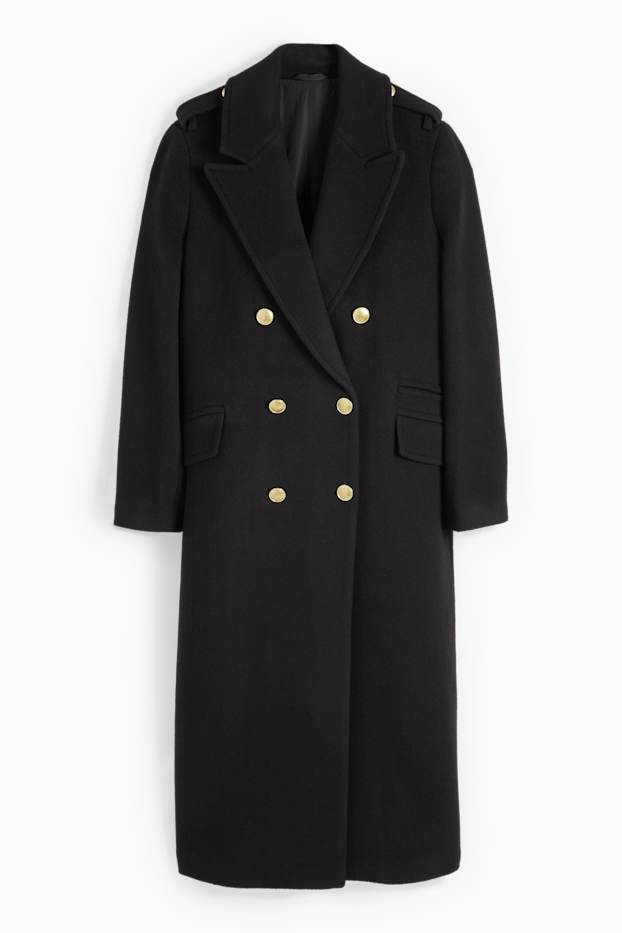 Women - Coat - new wool blend - black