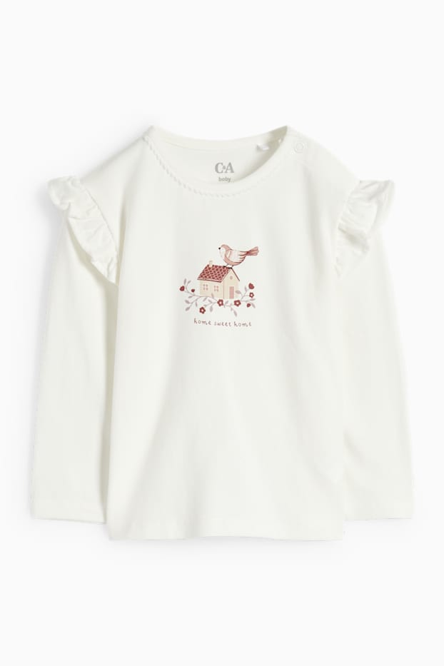 Nadó nena - Floretes - pijama per a nadó - 2 peces - blanc trencat