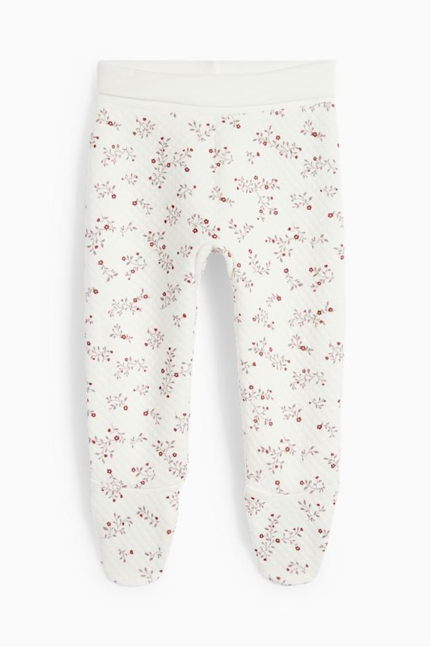 Nadó nena - Floretes - pijama per a nadó - 2 peces - blanc trencat