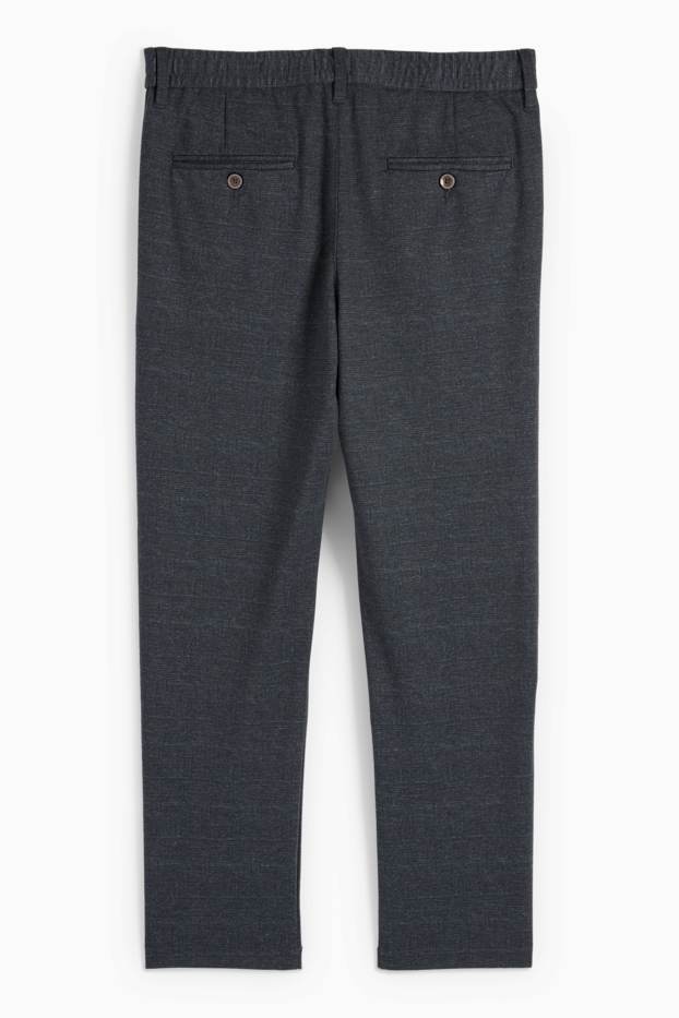 Uomo - Pantaloni chino - tapered fit - a quadretti - grigio scuro