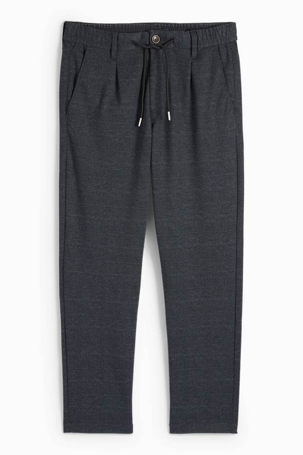 Uomo - Pantaloni chino - tapered fit - a quadretti - grigio scuro