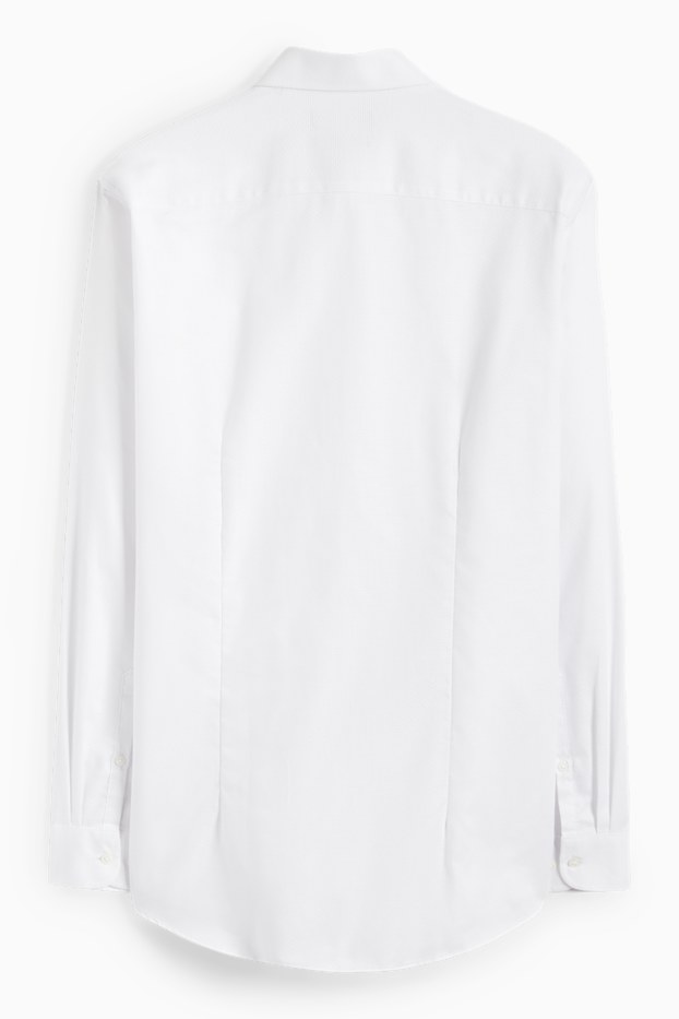 Herren - Businesshemd - Slim Fit - Clubkragen - bügelfrei - weiß