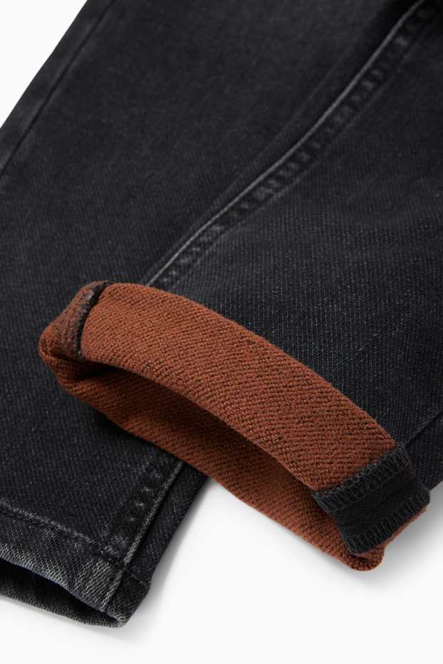 Kinder Buben - Slim Jeans - Thermojeans - Jog Denim - dunkeljeansgrau