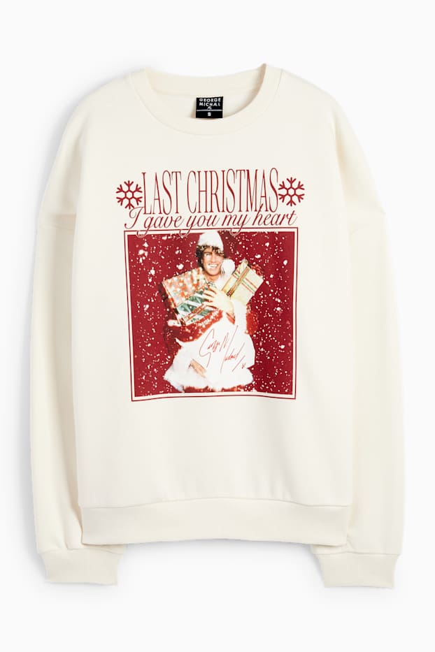 Dames - Sweatshirt voor de kerst - George Michael - crème wit