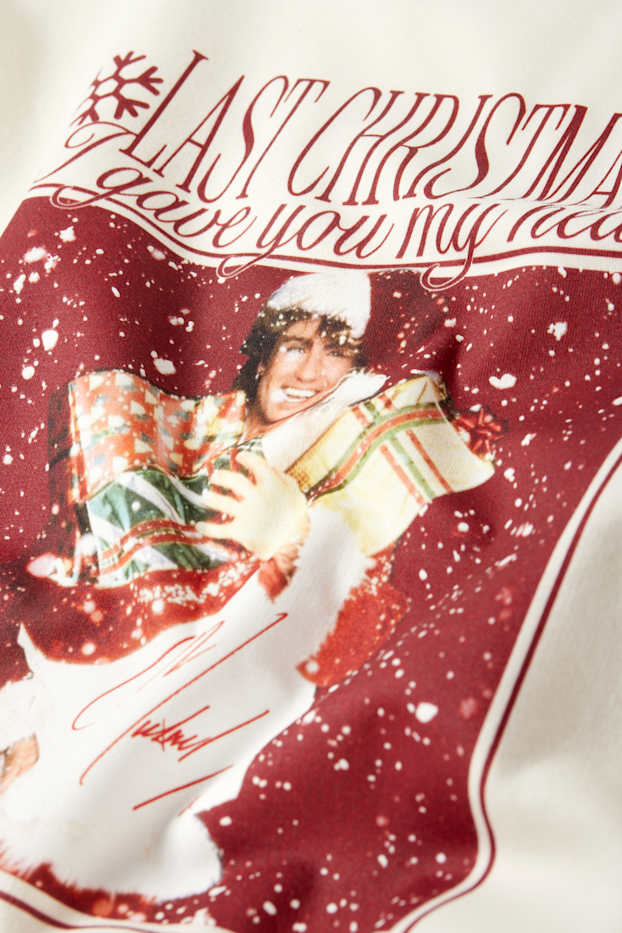 Dames - Sweatshirt voor de kerst - George Michael - crème wit