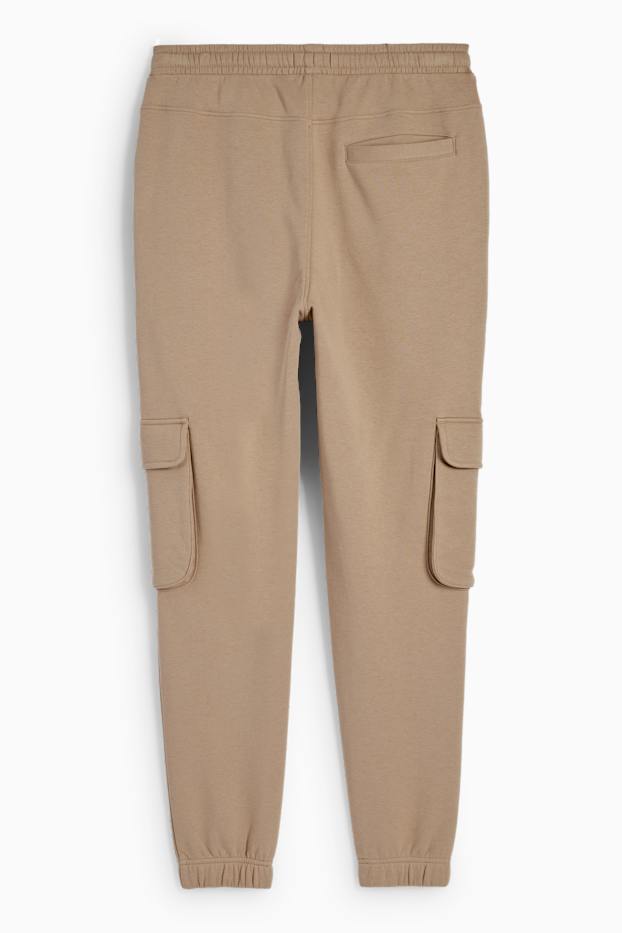Hommes - Pantalon de jogging cargo - beige