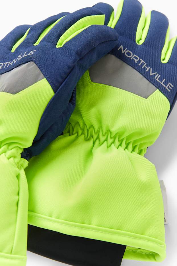 Enfants garçons - Gants de ski - imperméables - vert clair