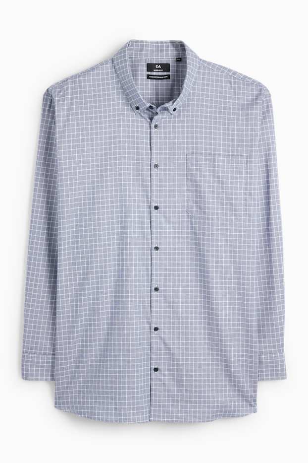Herren - Hemd - Regular Fit - Button-down - bügelleicht - kariert - dunkelblau