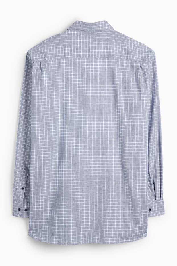 Herren - Hemd - Regular Fit - Button-down - bügelleicht - kariert - dunkelblau