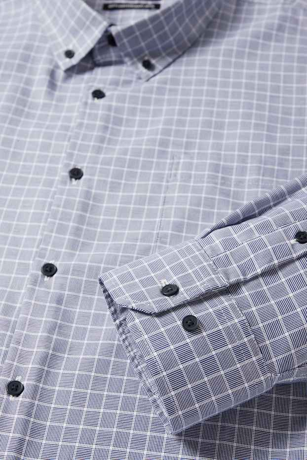 Herren - Hemd - Regular Fit - Button-down - bügelleicht - kariert - dunkelblau