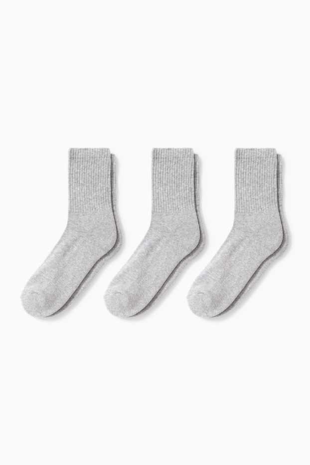 Damen - Multipack 3er - Tennissocken - hellgrau-melange