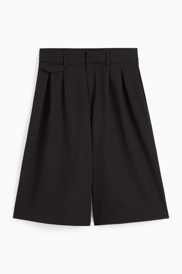 Dona - Pantalons culotte - high waist - wide leg - negre