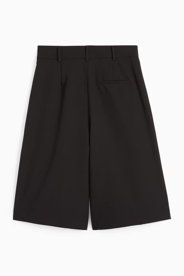 Dona - Pantalons culotte - high waist - wide leg - negre