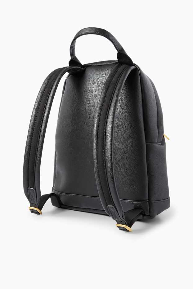 Damen - Rucksack - Lederimitat - schwarz