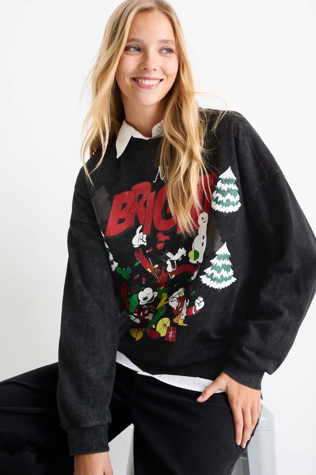 Kobiety - Bluza w bożonarodzeniowym stylu - Disney - antracyt