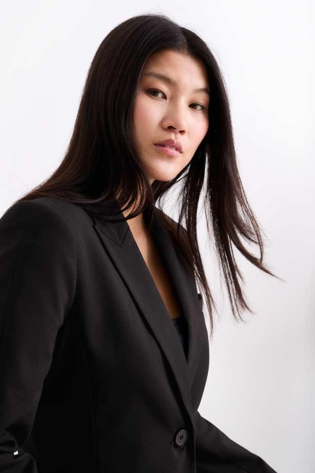 Damen - Business-Blazer - tailliert - schwarz