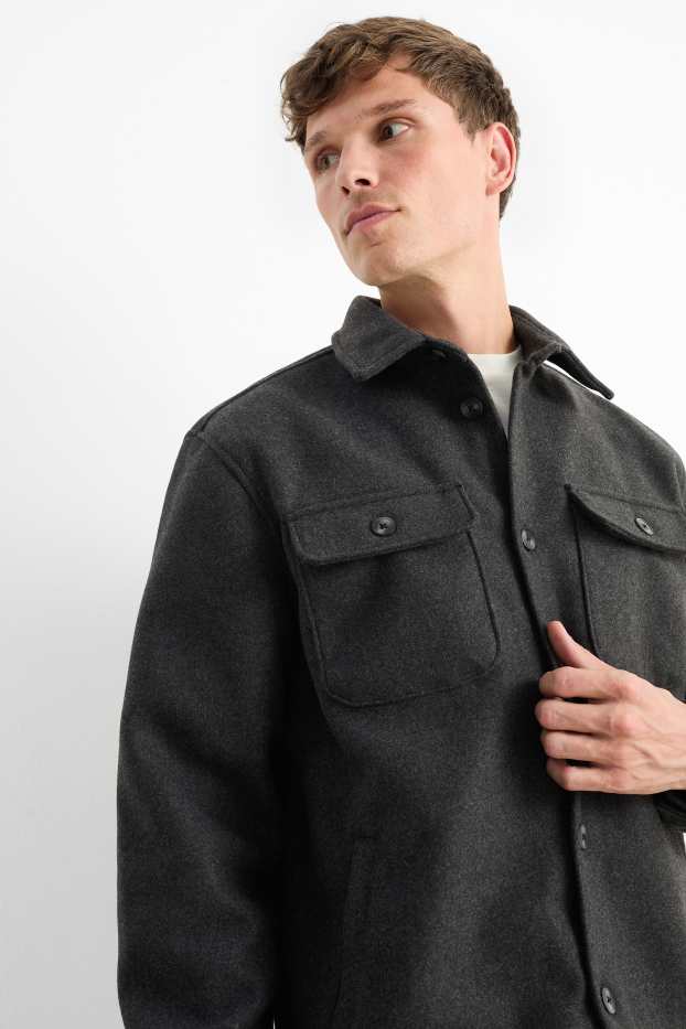 Home - Sobrecamisa - relaxed fit - Kent - gris fosc
