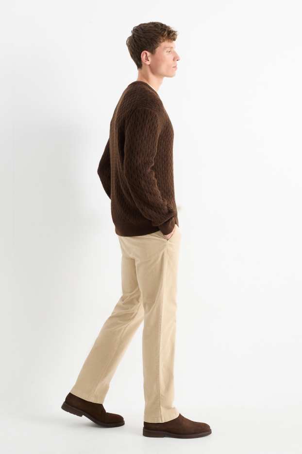 Home - Pantalons de pana - regular fit - beix clar