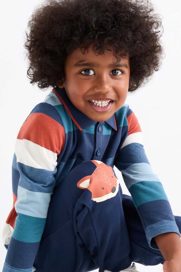 Bambini - Polo - a righe - blu scuro