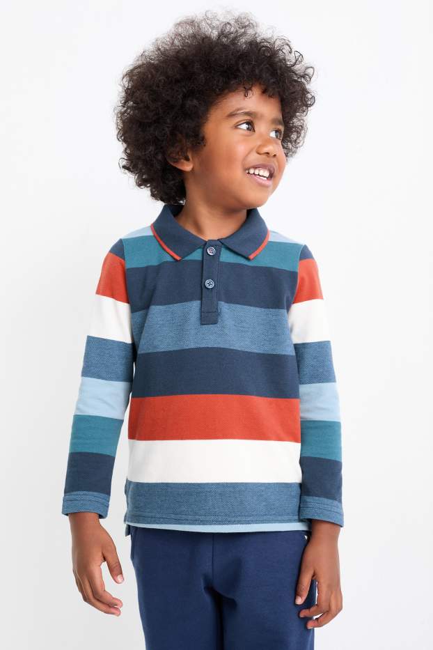 Bambini - Polo - a righe - blu scuro