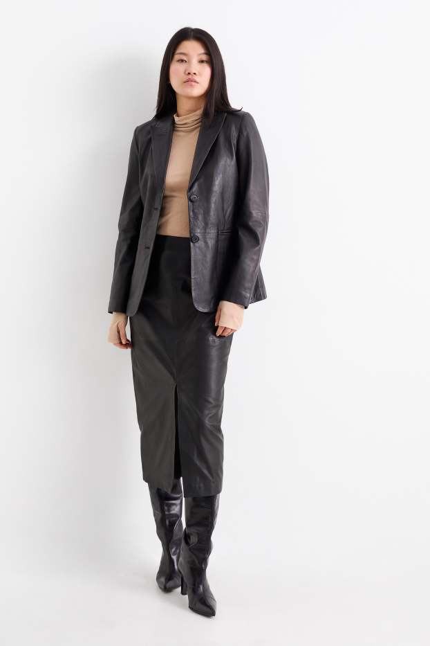 Femmes - Jupe en cuir - noir