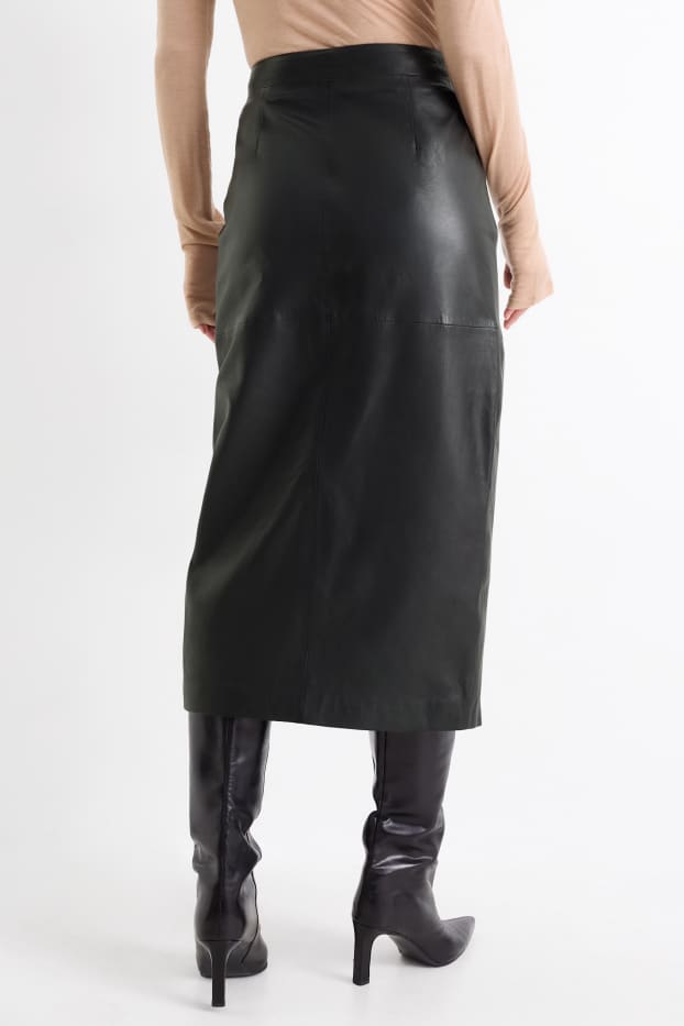 Femmes - Jupe en cuir - noir