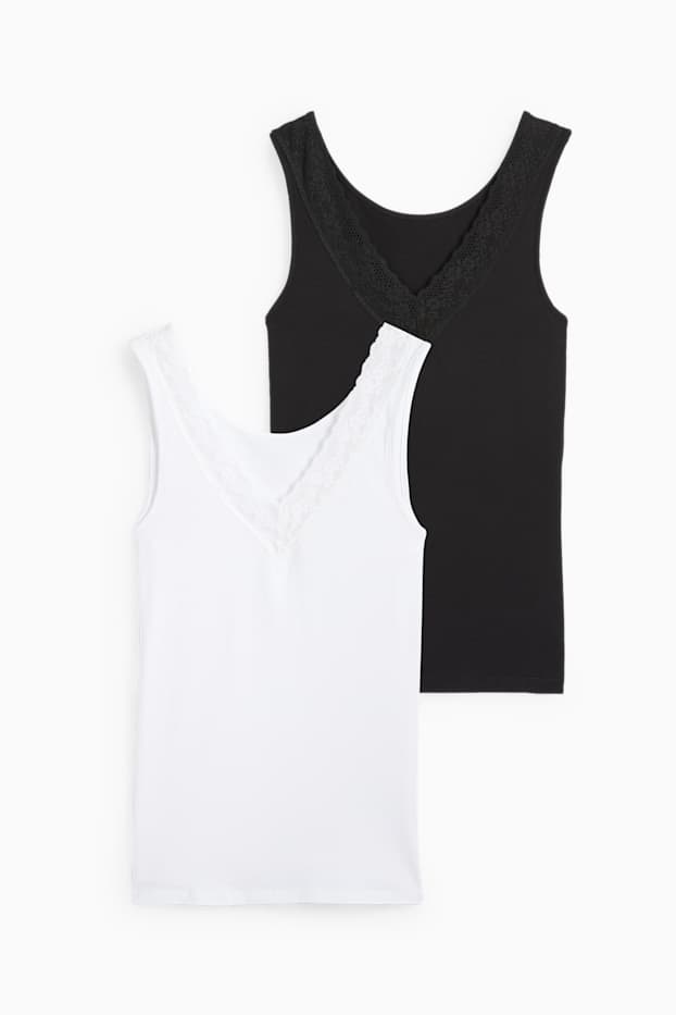Femmes - Lot de 2 - caracos - blanc / noir