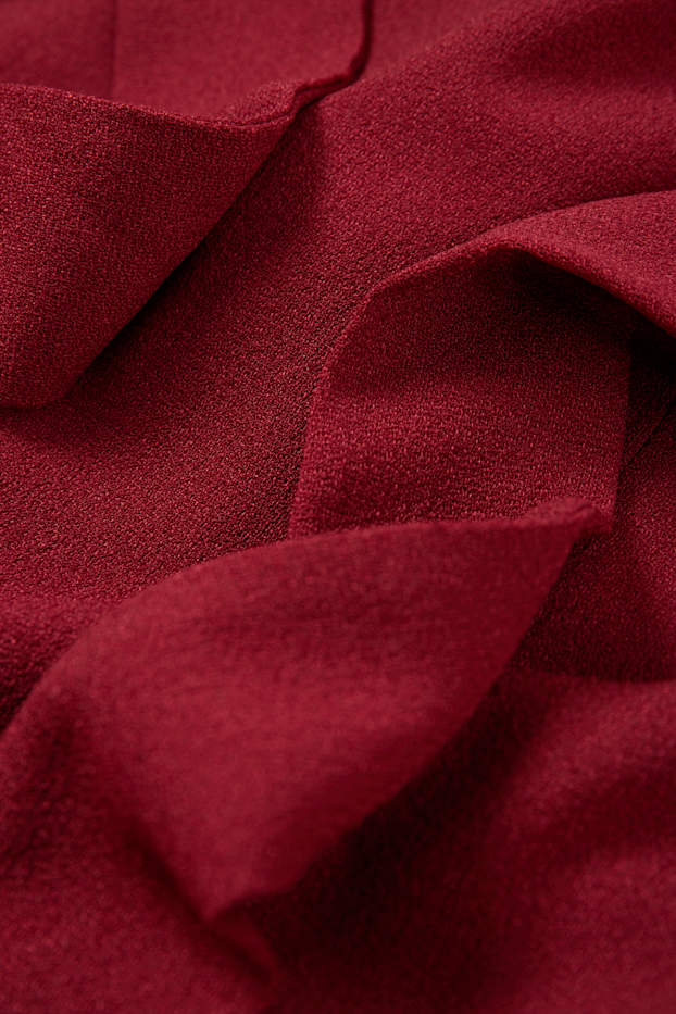 Damen - Kleid mit Schlitz - dunkelrot