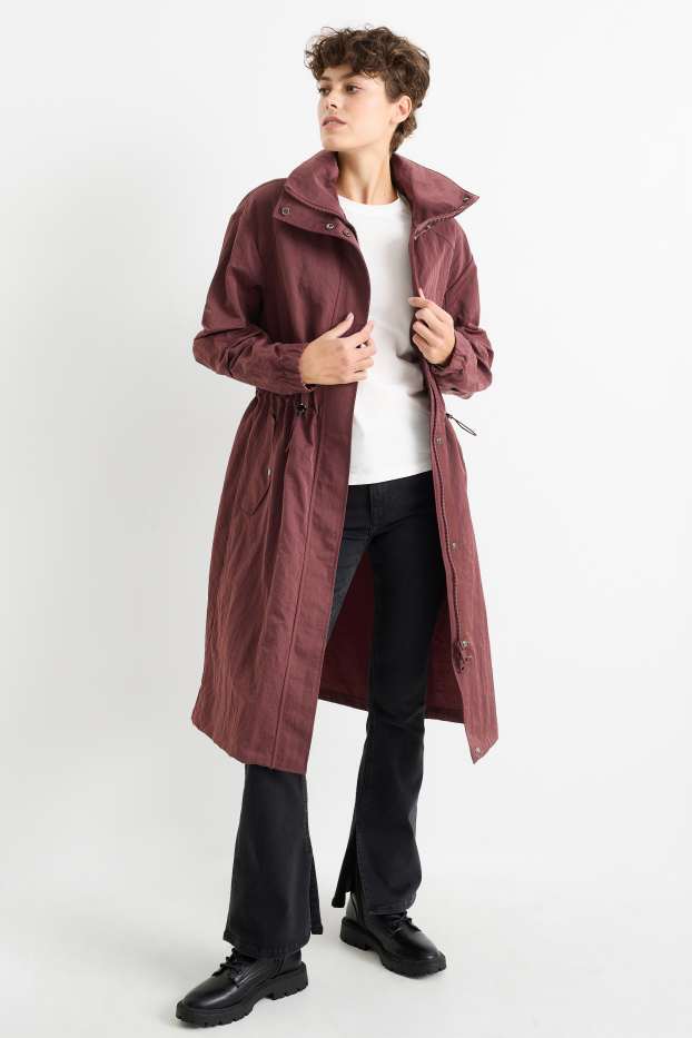 Women - Parka with hood - bordeaux