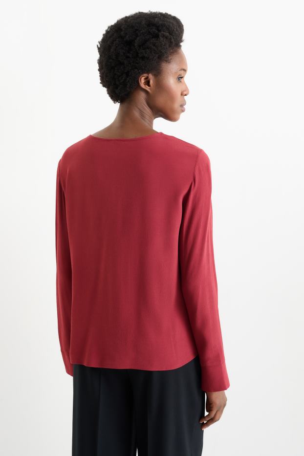 Donna - Blusa - rosso scuro