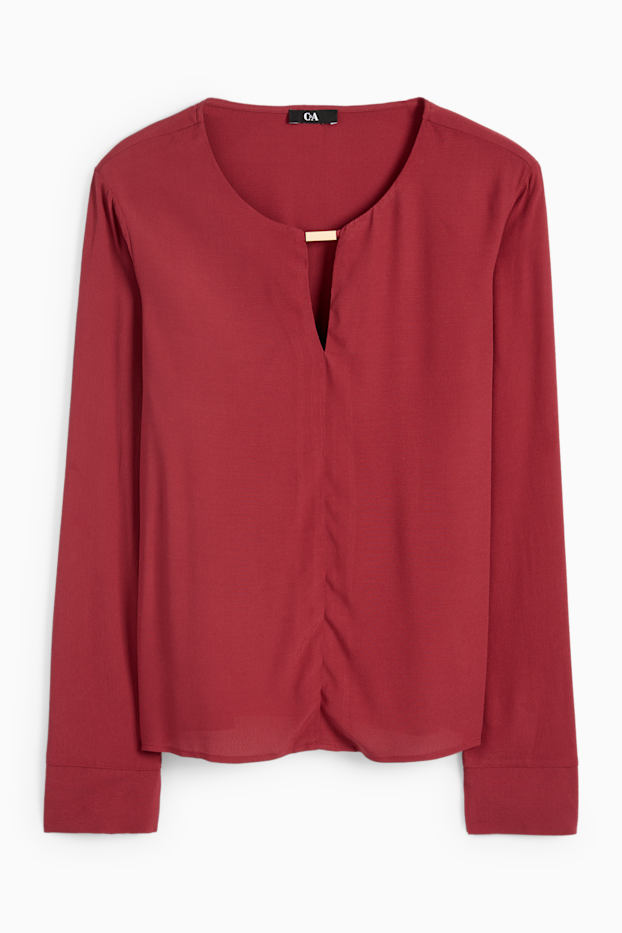 Donna - Blusa - rosso scuro