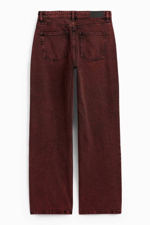 Femmes - Baggy jean - mid waist - bordeaux