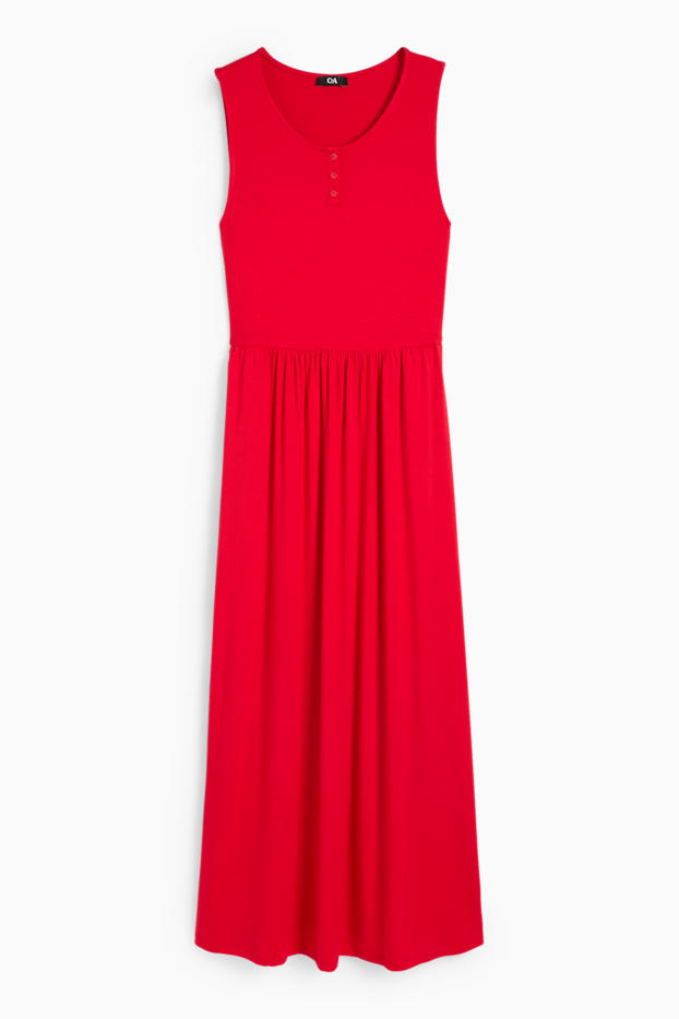 Dona - Vestit bàsic de viscosa - vermell