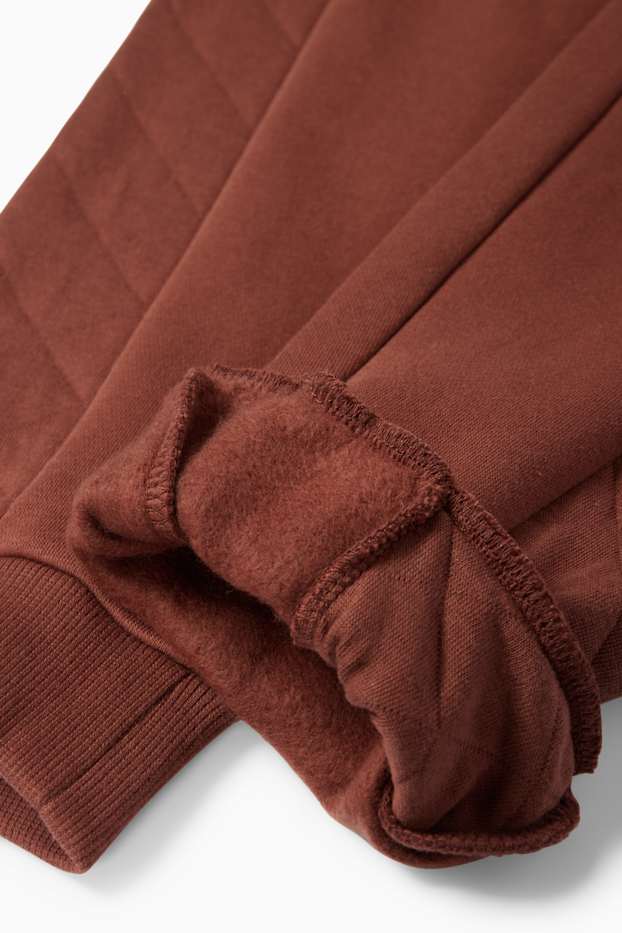 Copii - Băieți - Animale din pădure - set - bluză de molton și pantaloni de trening - 2 piese - bej / maro
