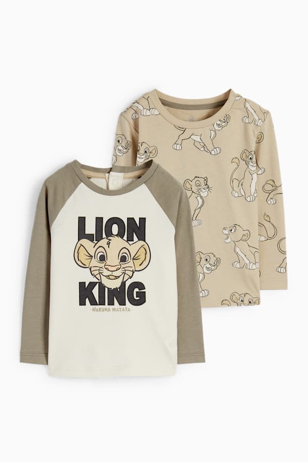 Neonati - Confezione da 2 - Il Re Leone - maglia a maniche lunghe per bebè - beige / verde