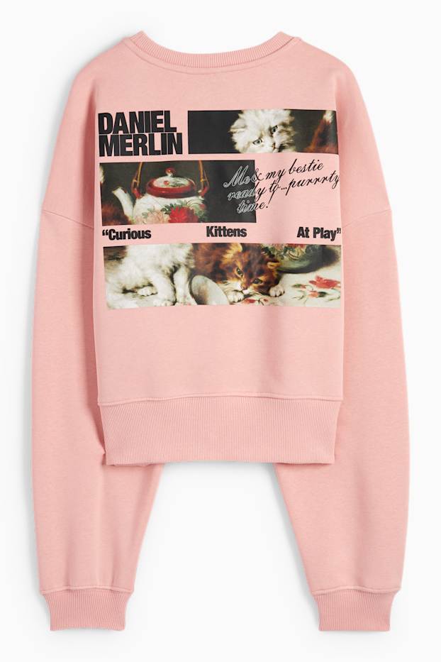 Dames - Sweatshirt - Catlady Collection - donker rose