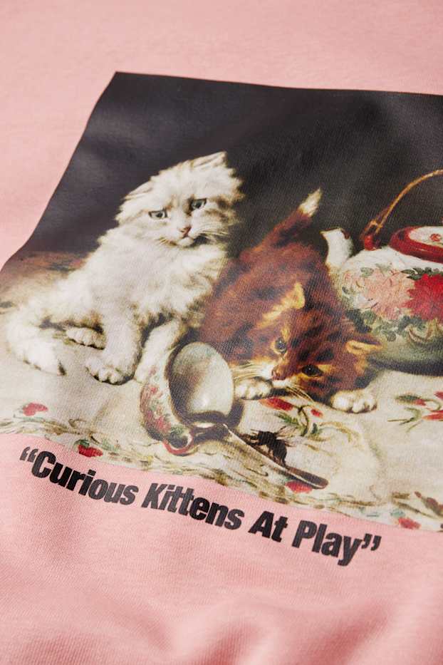 Dames - Sweatshirt - Catlady Collection - donker rose