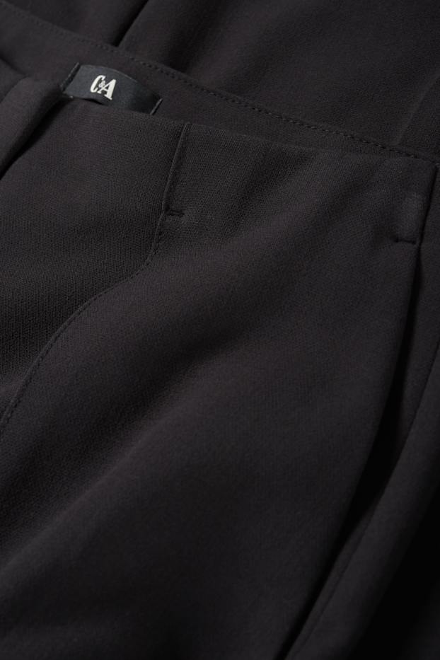 Women - Cloth trousers - high waist - wide leg - black