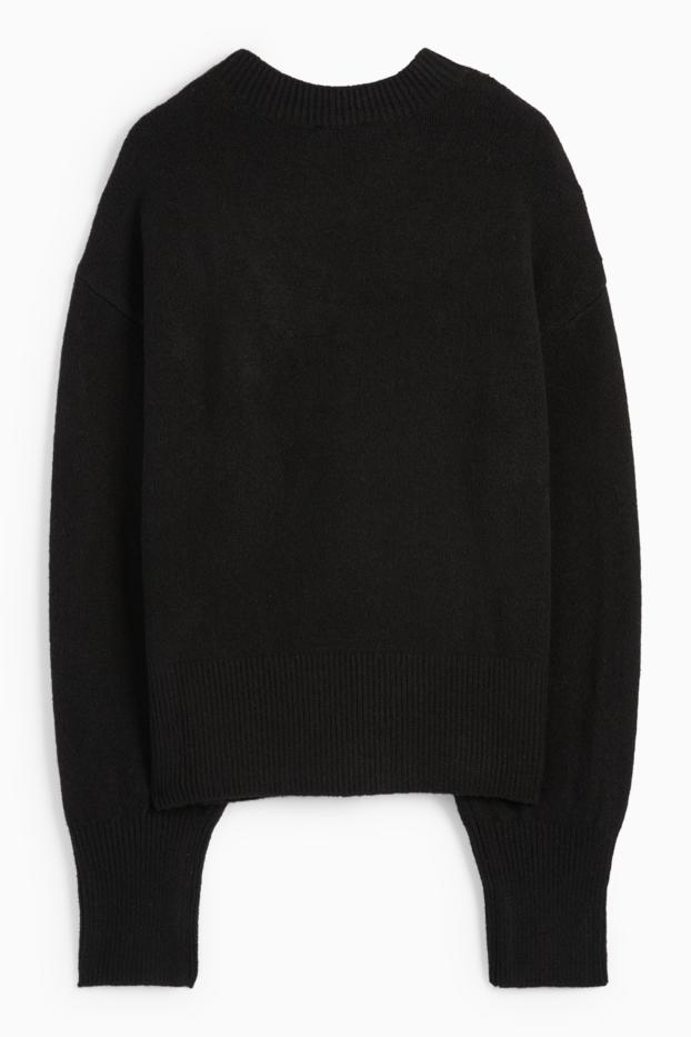 Femmes - Pull orné de strass - noir