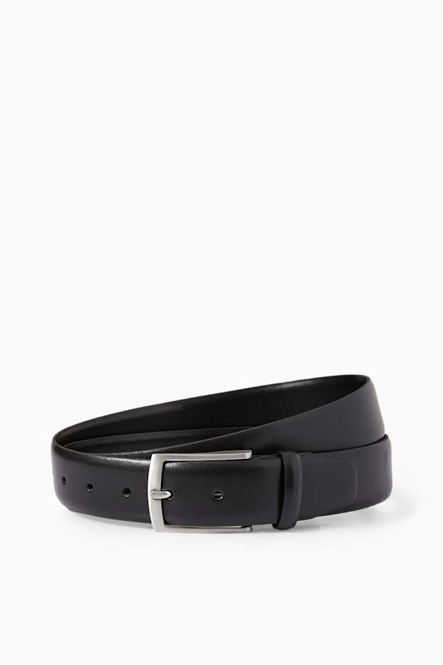 Uomo - Cintura in pelle - nero