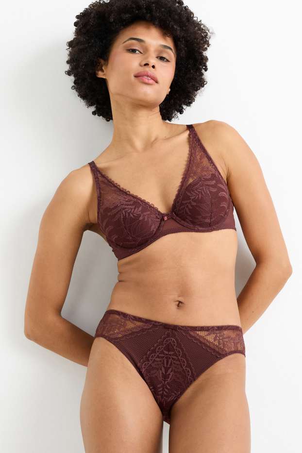 Damen - Slip - dunkelrot