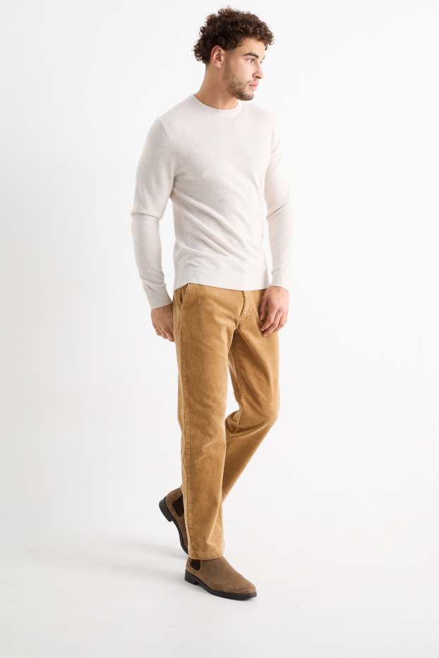 Home - Pantalons de pana - regular fit - marró clar