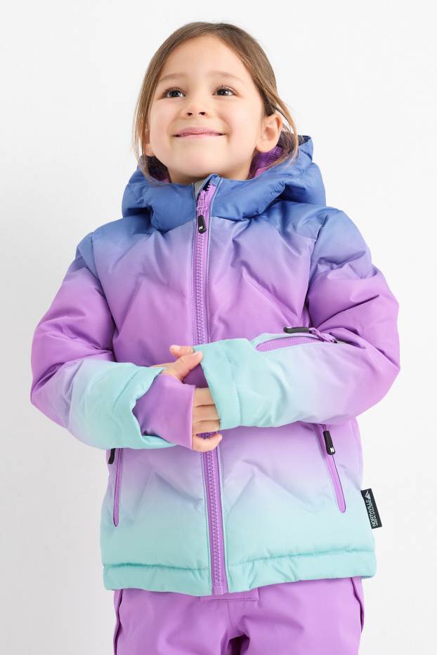Enfants filles - Veste de ski à capuche - finition déperlante - rose